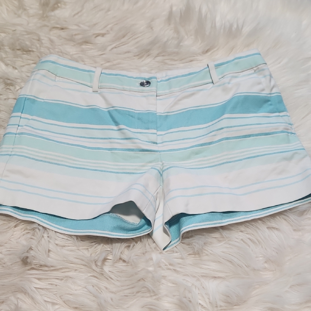 Michael Michael Kors Teal Striped Shorts- 2